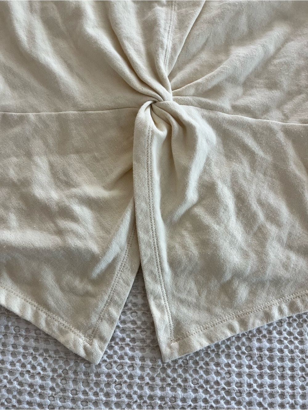 Pilcro Anthropologie Cream Twist-Front‎ Pullover sweatshirt - Picture 5 of 13